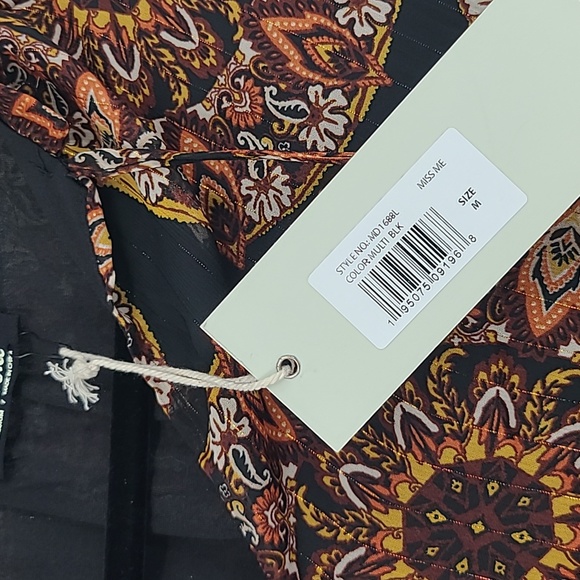 NWT Miss Me maxi dress medium black and brown boho - Picture 9 of 13